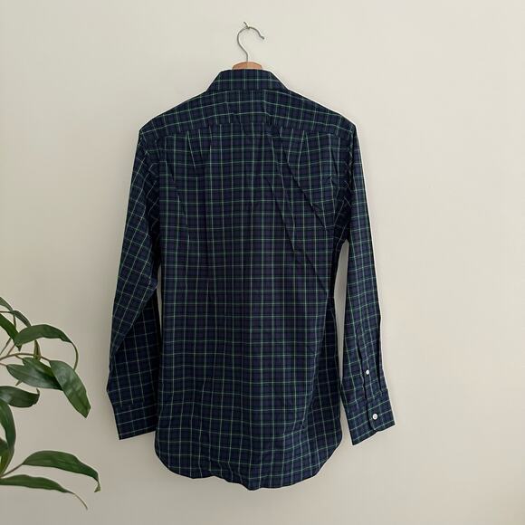 NWT J. Crew Slim-fit Ludlow Premium Fine Cotton Dress Shirt Plaid Blue 15/33 - Picture 9 of 10